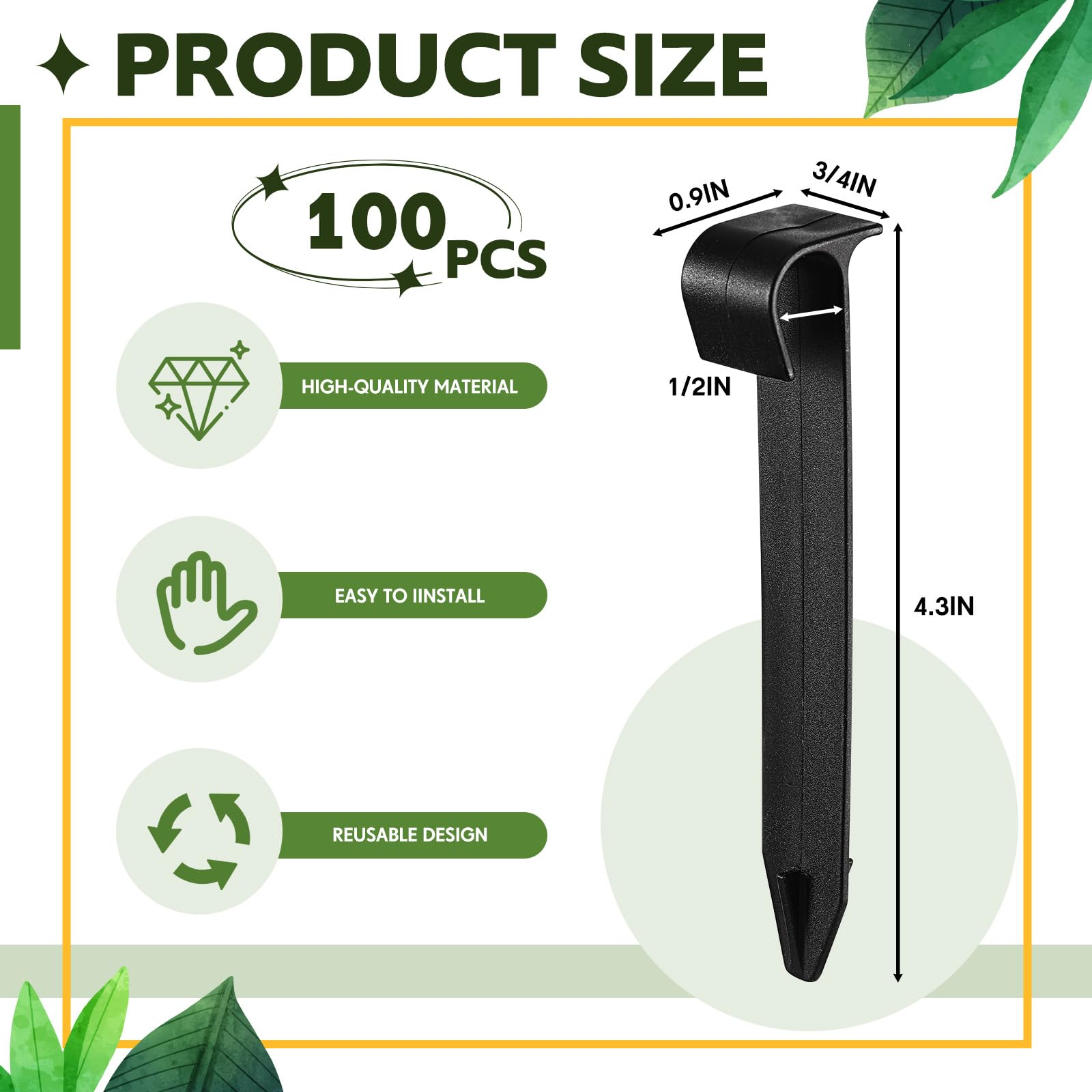 Pangda flat-top irrigation stake keeps tubing in place with easy hammer-in design.