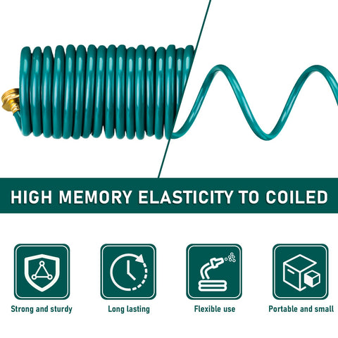 Pangda self coiling hose retracts to a compact storage size