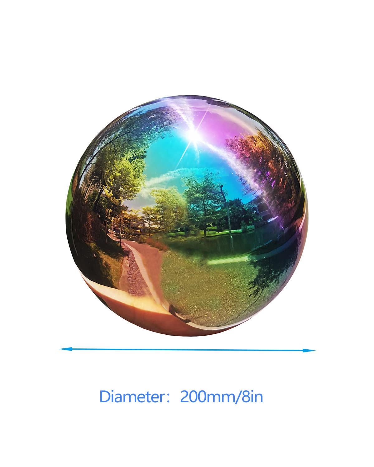 Rainbow color transition creates dynamic reflections for any setting.