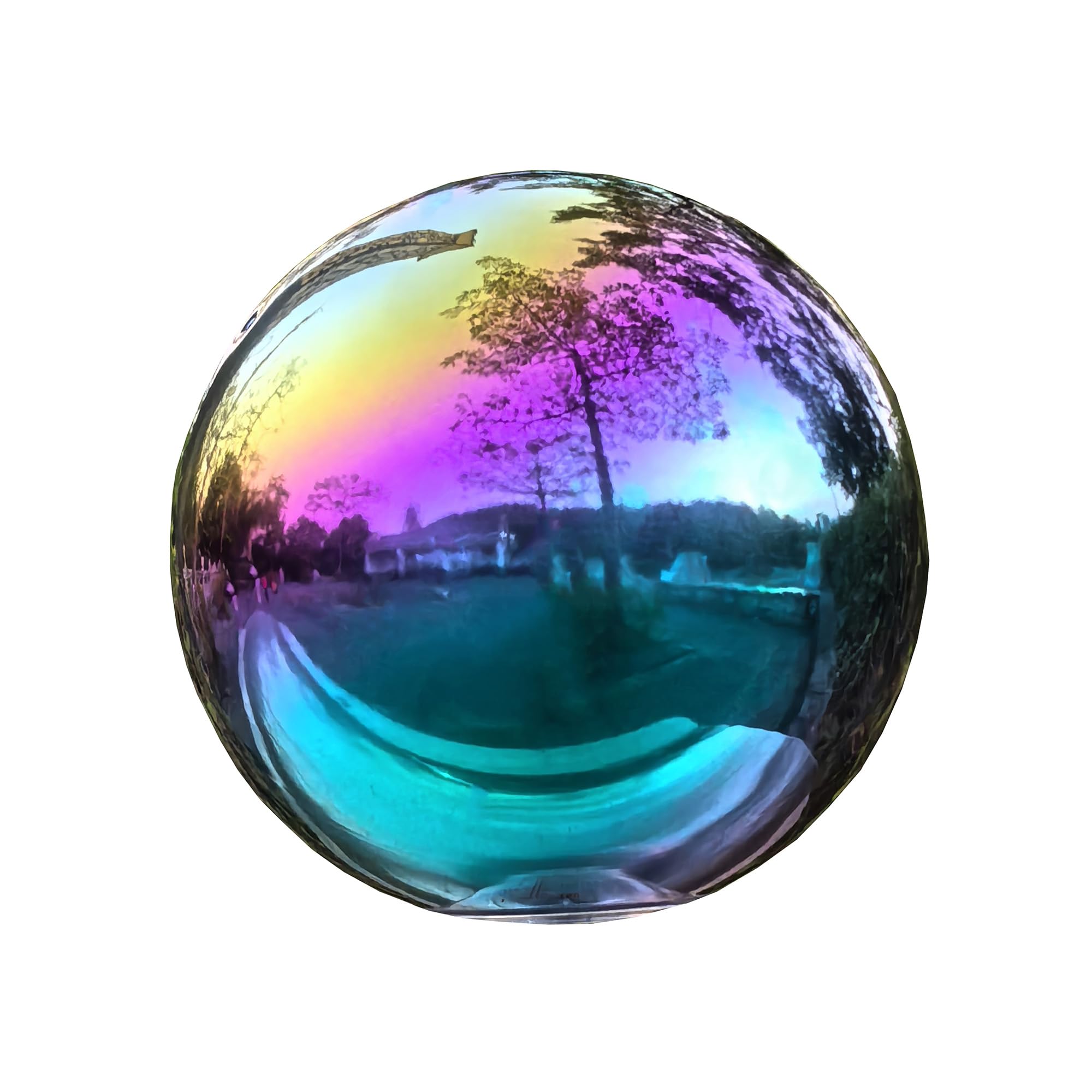 Pangmao Rainbow Gazing Globe 8inch reflects light for vivid outdoor decor.