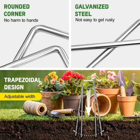 Panovue staples used to anchor fencing, netting, and outdoor decor safely