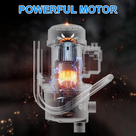 PANRANO 110V motor and pump head highlight durable, corrosion-resistant construction for outdoor use