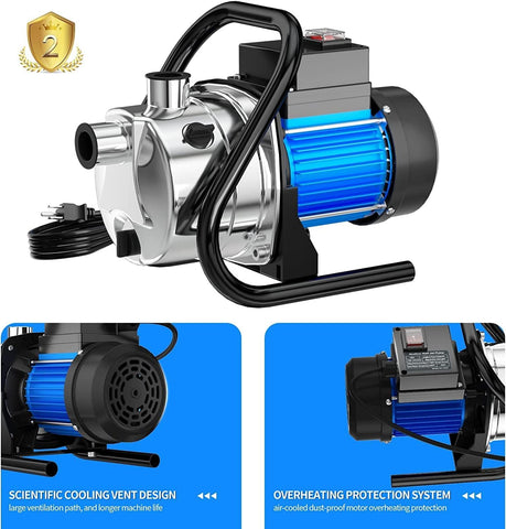 PANRANO water transfer pump in irrigation setup powers efficient lawn watering