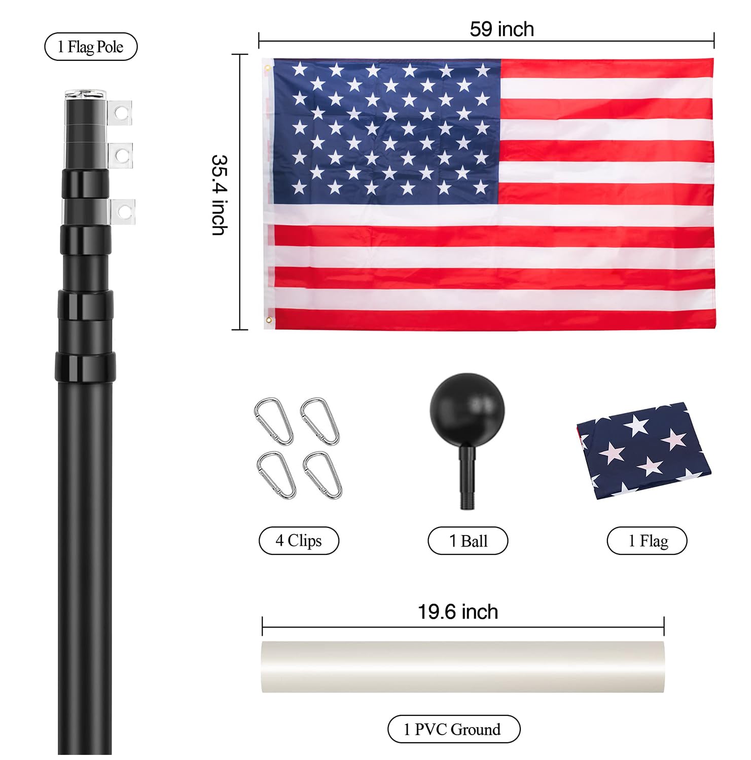 Panta stainless steel clips secure flags for durability