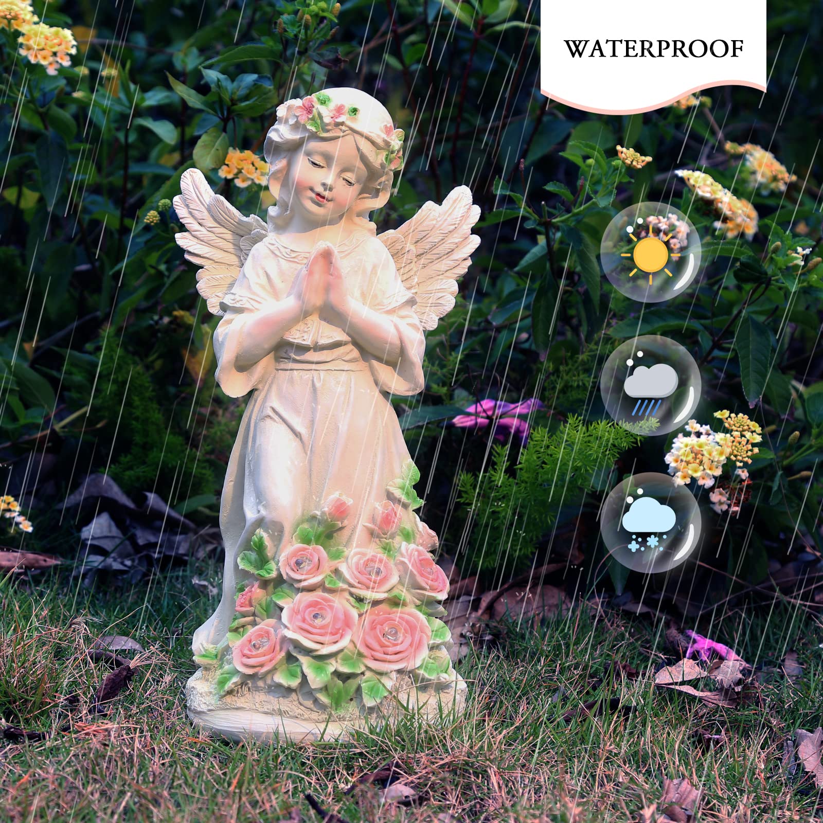 Panven garden angel garland detail adds whimsical charm to your yard.