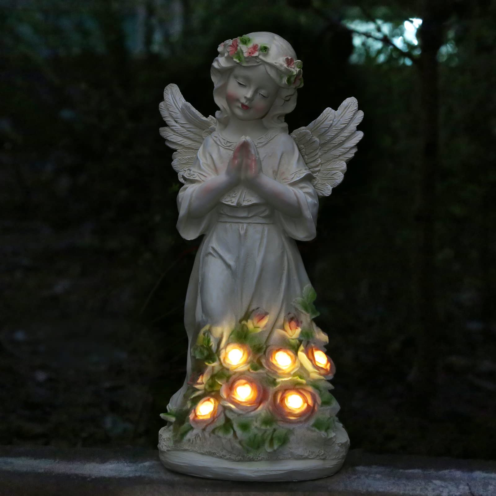 Panven garden angel outdoor statue on patio creates a serene focal point.