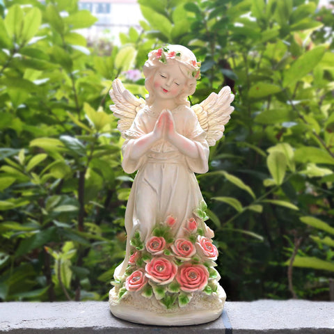 Panven garden angel statue hand-painted detail brightens outdoor spaces.