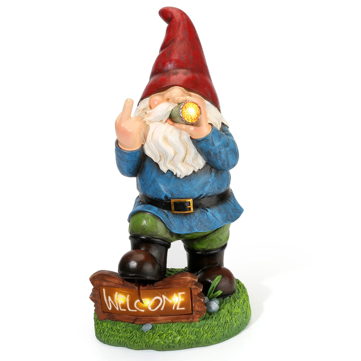 Panven Gnomes 13.5-inch outdoor statue for porch and yard display.
