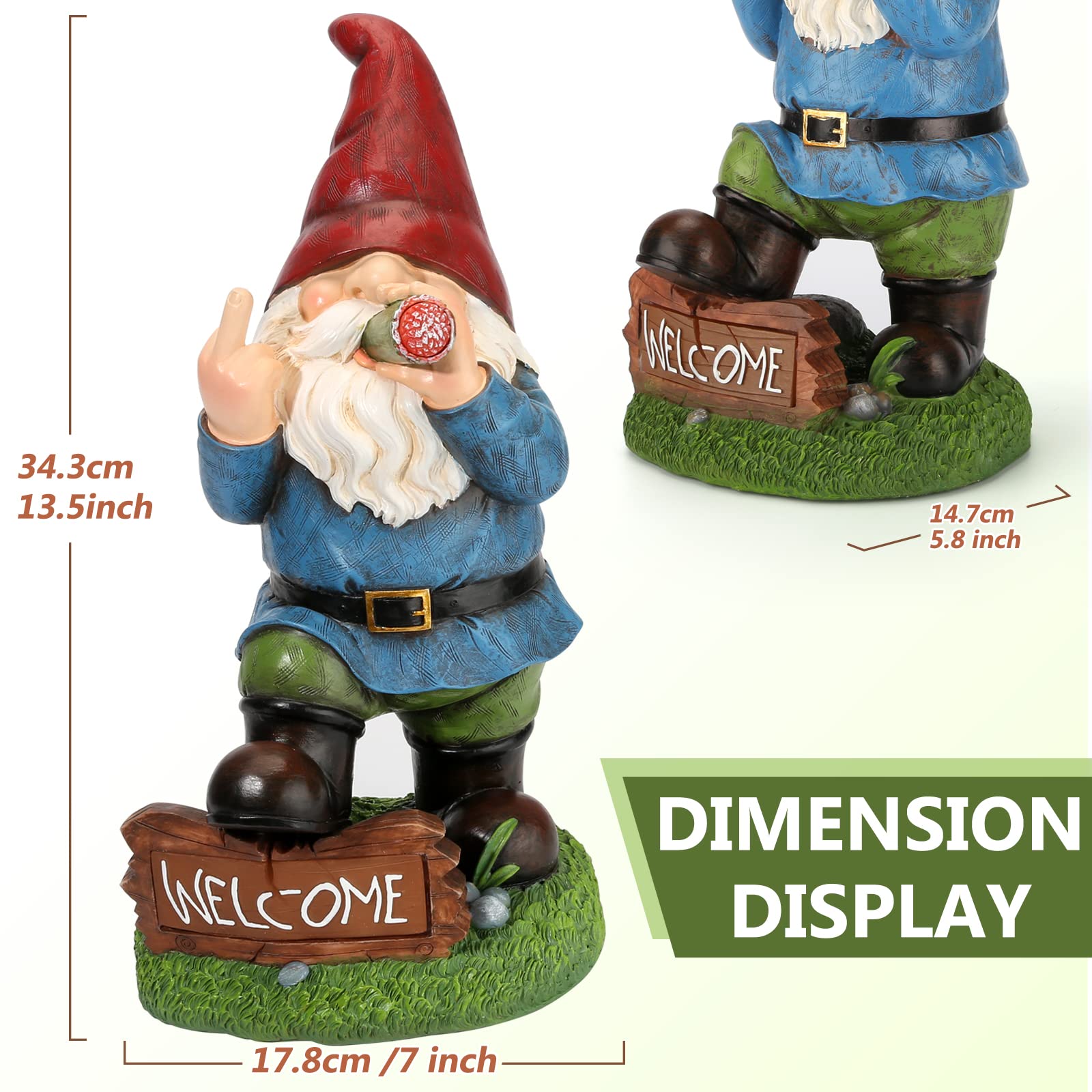 Panven Gnomes humorous garden statue adds character to outdoor spaces.
