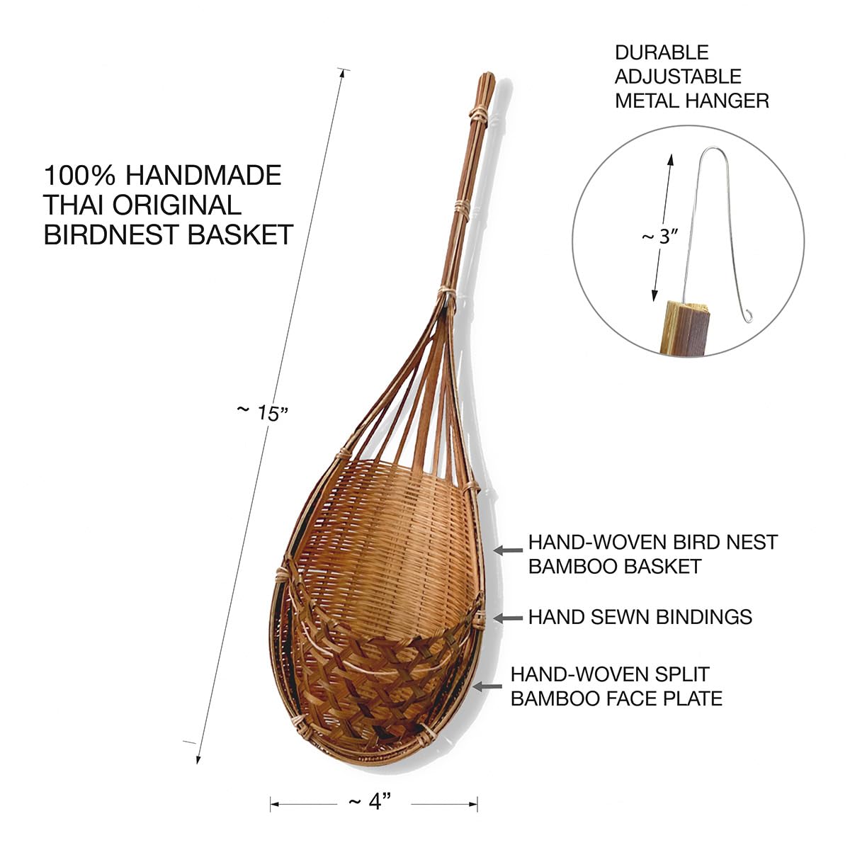 PANWA hanging orchid basket ideal for small plants, vines, or cuttings.