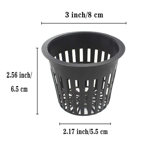 Panxxsen 3 inch net pot side profile demonstrates sturdy reusable design