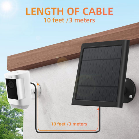 Paodekua 10 ft cable provides flexible placement and sun angles