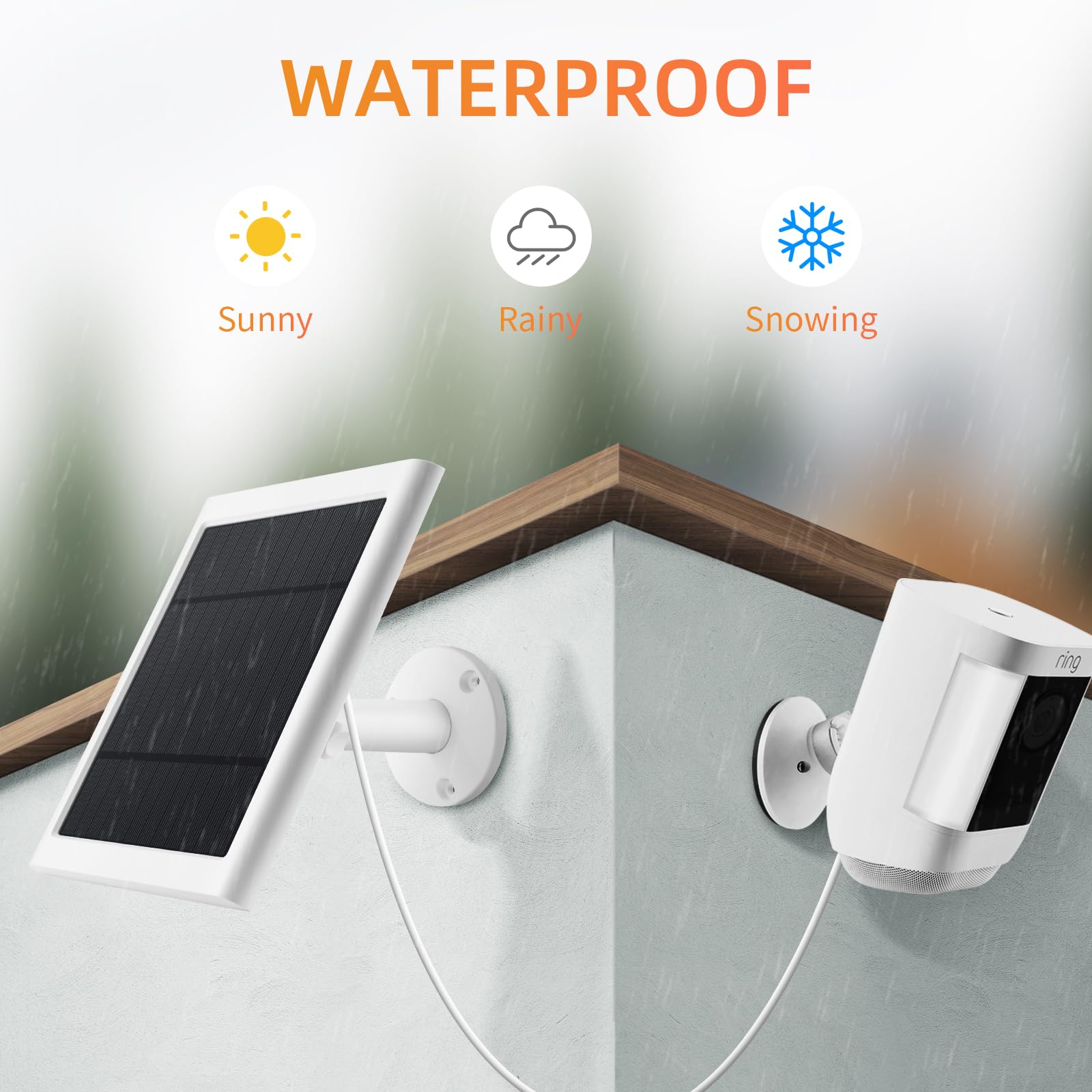 Paodekua solar panel for Ring Spotlight Cam Pro ensures steady power in sun.