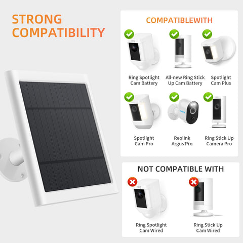 Paodekua solar panel for Ring Stick Up Cam Pro 4W charging outdoors.