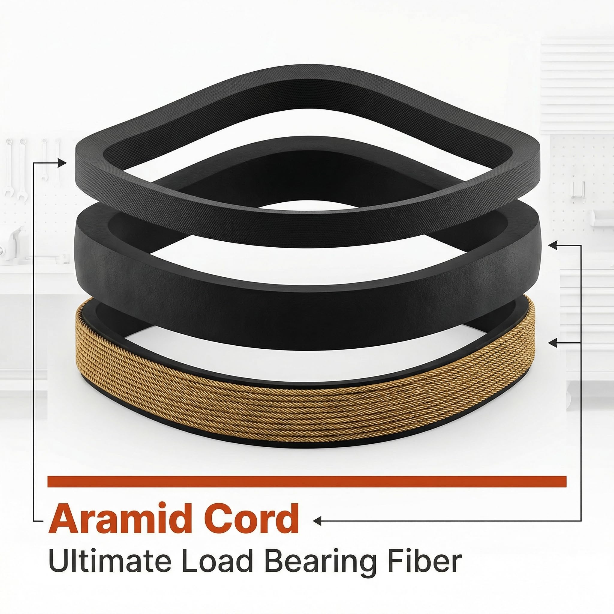 PAOSDKSUI belt with synthetic rubber fiber compound for longer life.