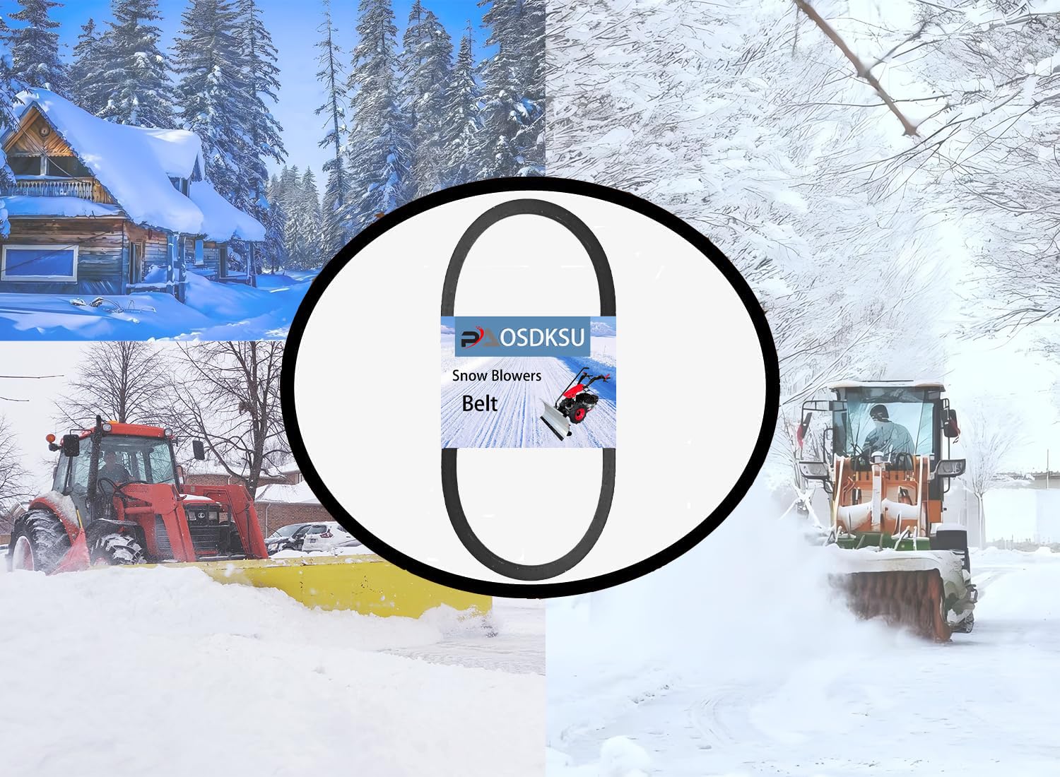 PAOSDKSUI auger drive belt 954-04195A for Troy-Bilt snow blowers, ensuring steady performance.