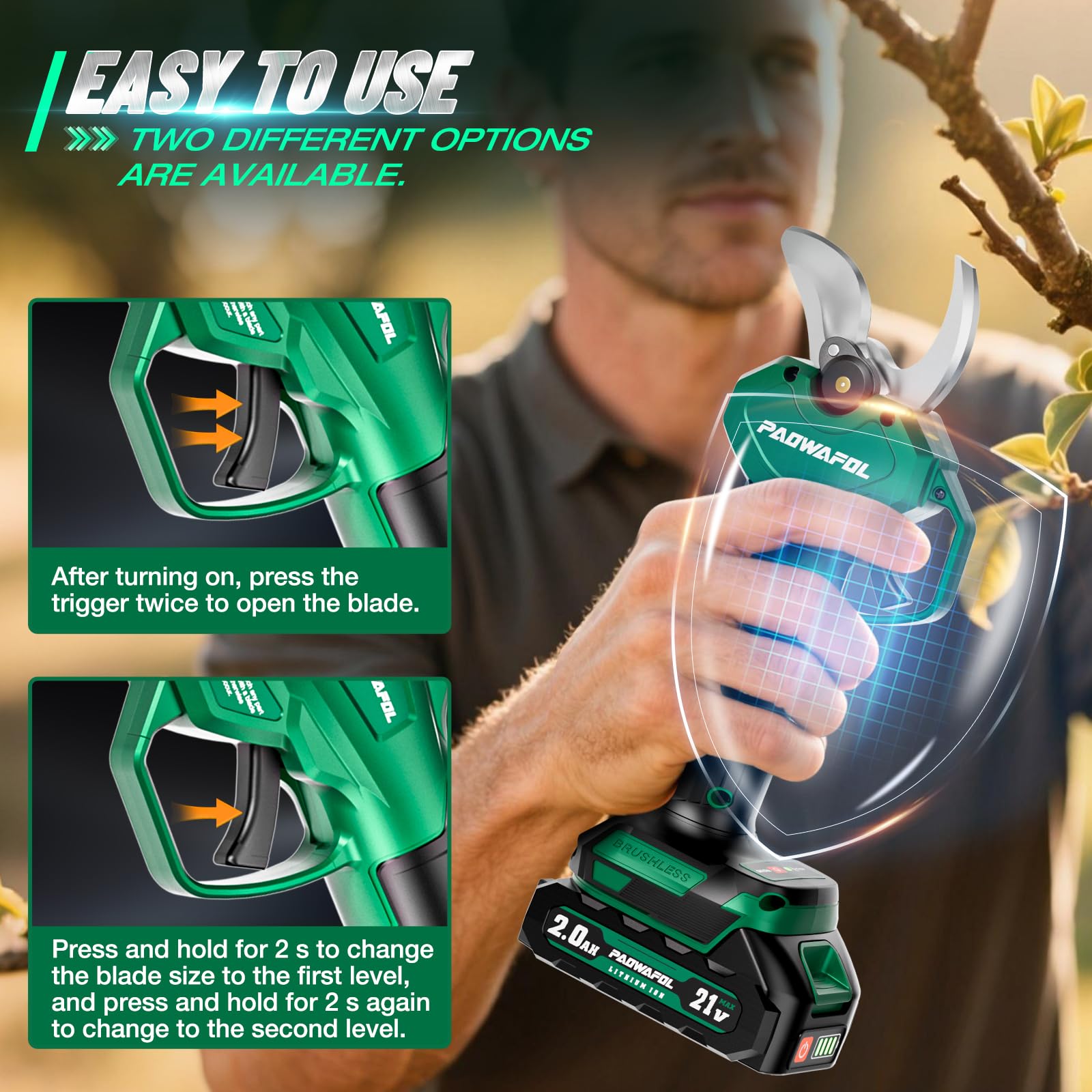 PAOWAFOL anti-slip handle provides a comfortable grip.