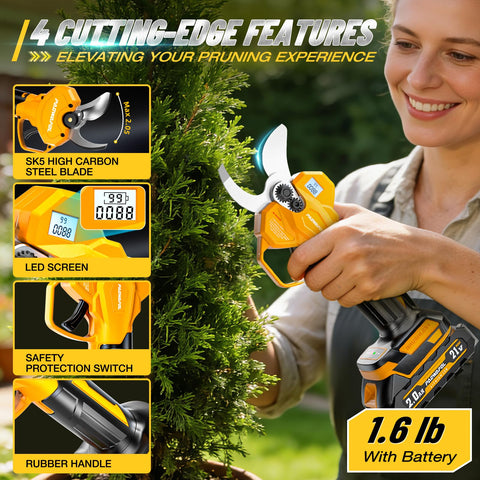 PAOWAFOL brushless motor boosts pruning efficiency and performance.