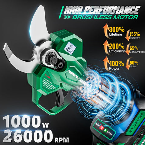 PAOWAFOL pruning shears battery charging for nonstop cordless use.