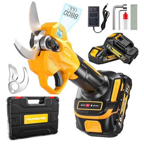 PAOWAFOL electric pruning shears with LCD display offer precise cuts on thick branches.