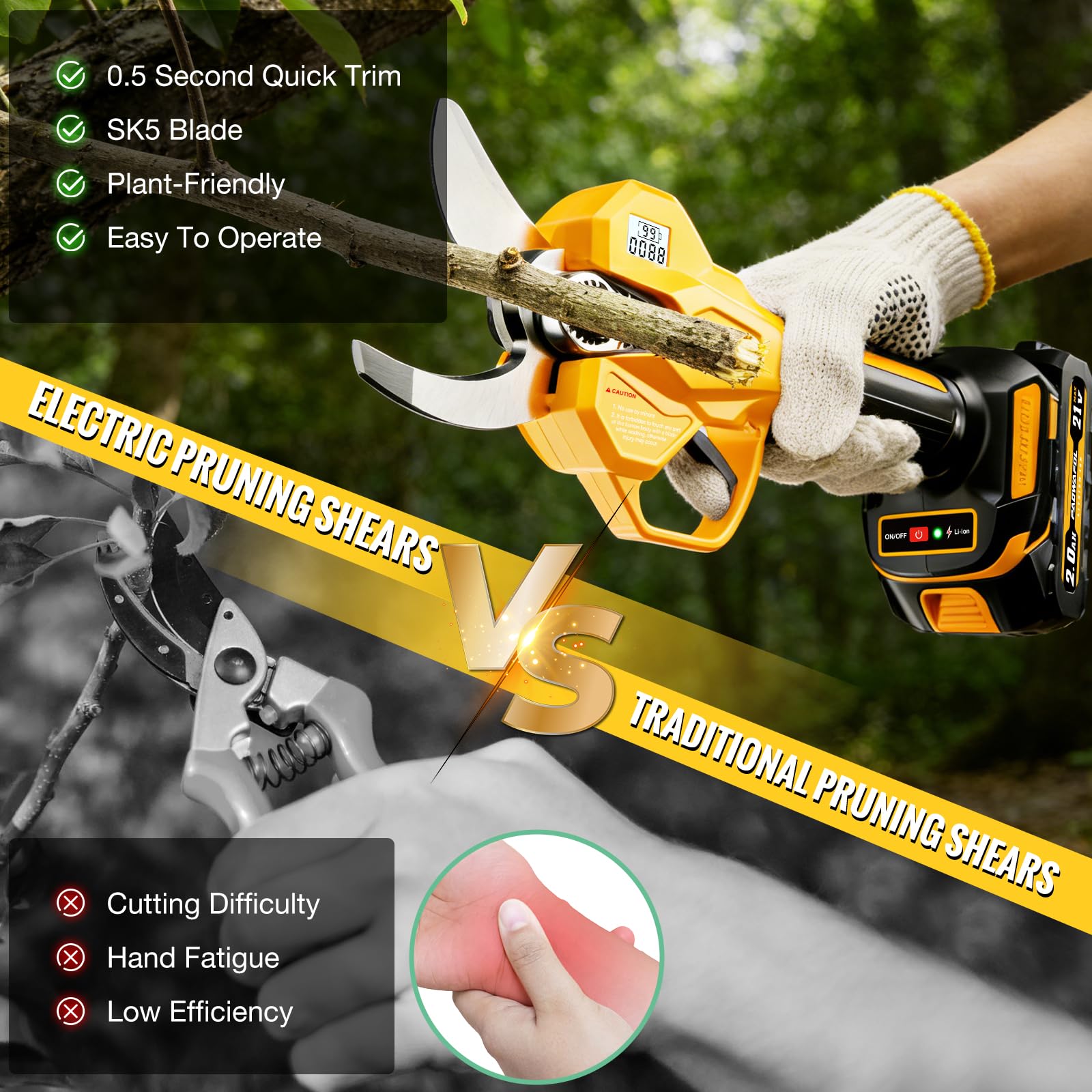 PAOWAFOL ergonomic anti-slip handle reduces hand fatigue during use.