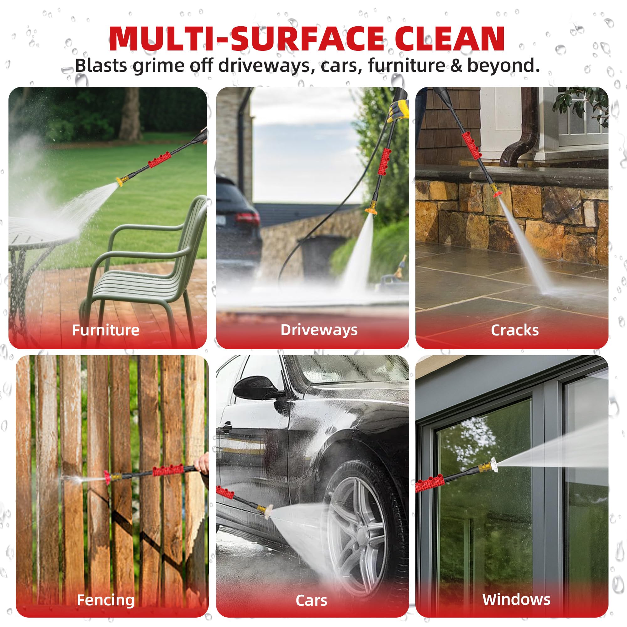 Paporia 20ft hose reaches far corners for quicker cleanups.