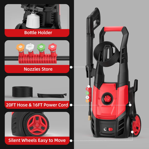 Paporia compact storage keeps hoses and nozzles organized after use.