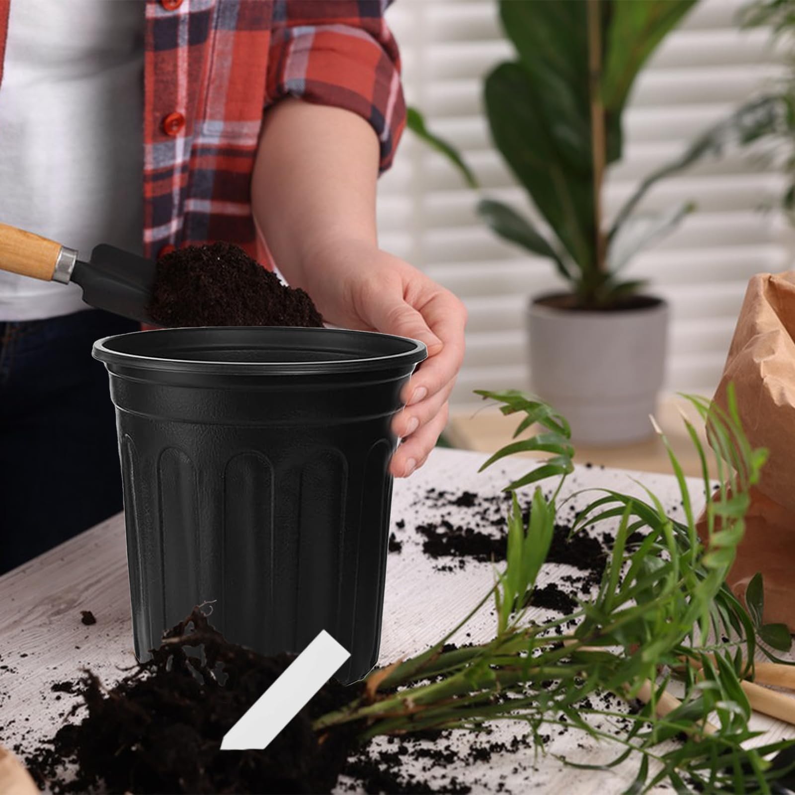 Paradi Star black pots complement home and garden spaces.