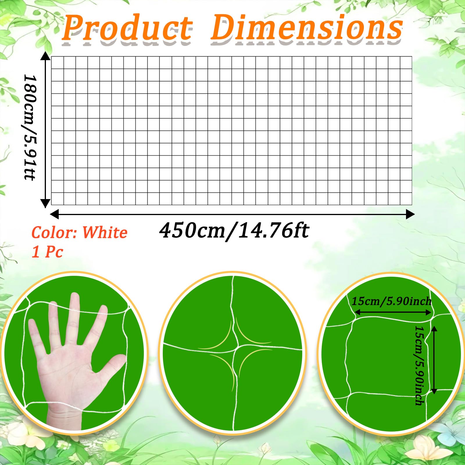 Paradi Star square mesh holes keep vines secure and evenly spaced.