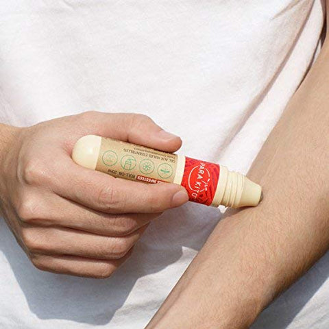 PARA'KITO roll-on gel applied to ankles during hiking.