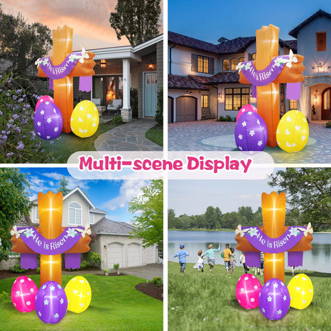PARAYOYO 8ft tall cross inflates indoors or outdoors for flexible use