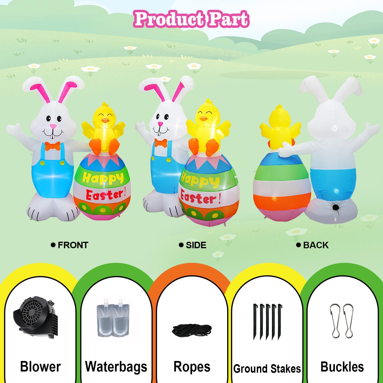 PARAYOYO weather-resistant polyester inflatable for seasonal outdoor use