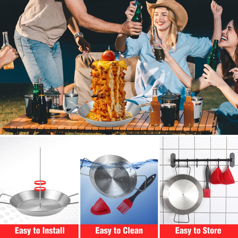 PARGRILL Includes brush and anti-scalding fittings for safe setup.