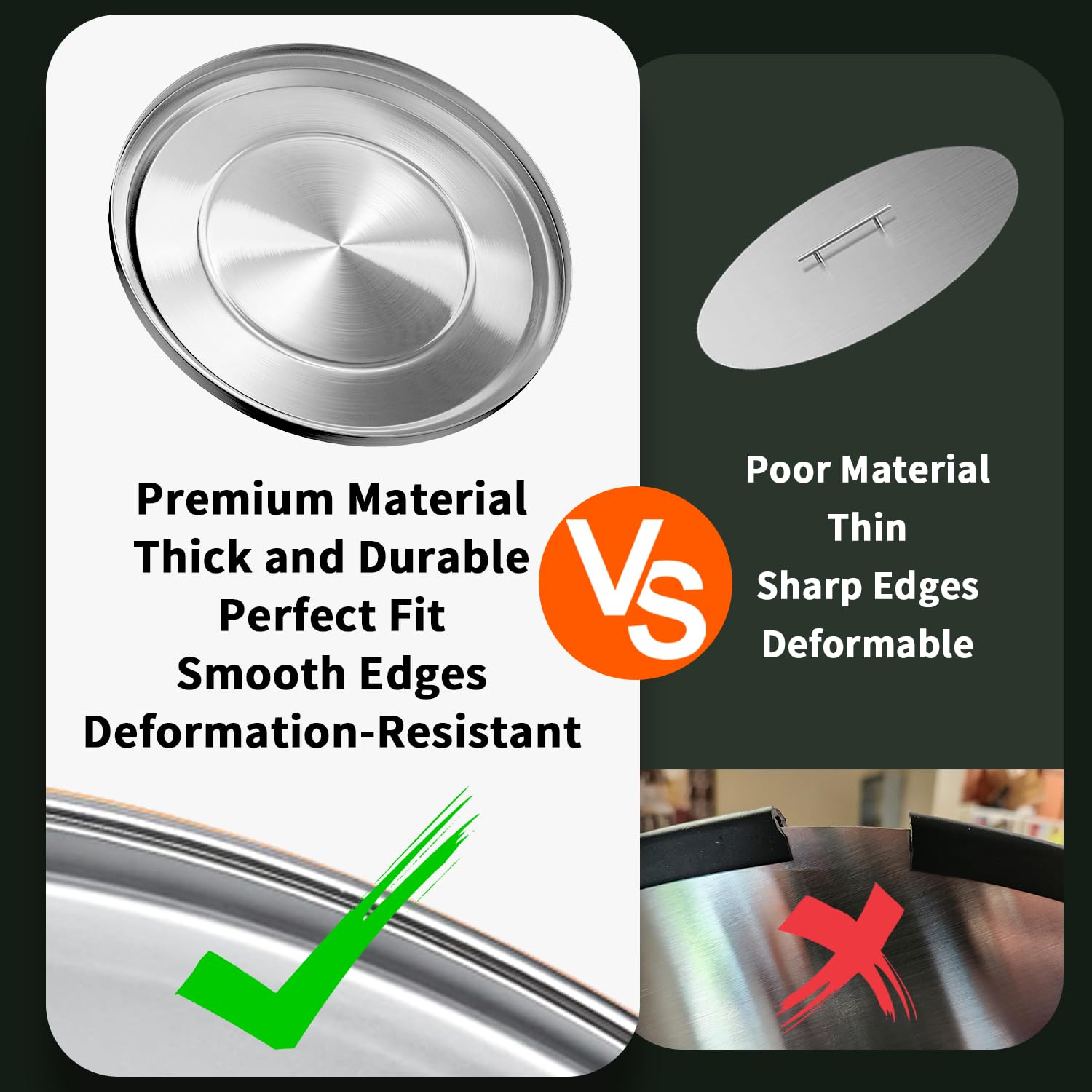 Pariplus lid has smooth edges for safe handling and protection.