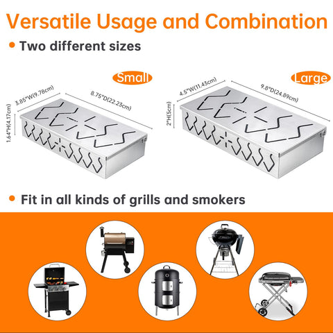 Pariplus smoker box with hinged lid for easy chip access.