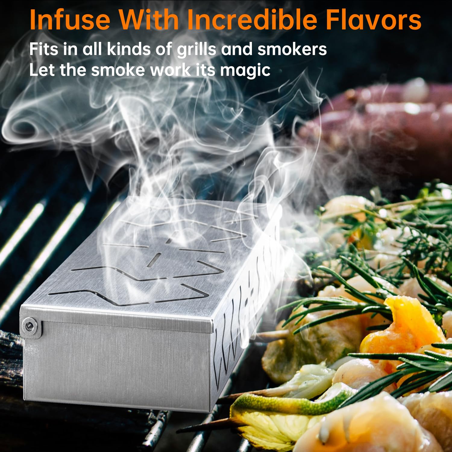 Pariplus smoker box small size for compact grills and controlled smoke.