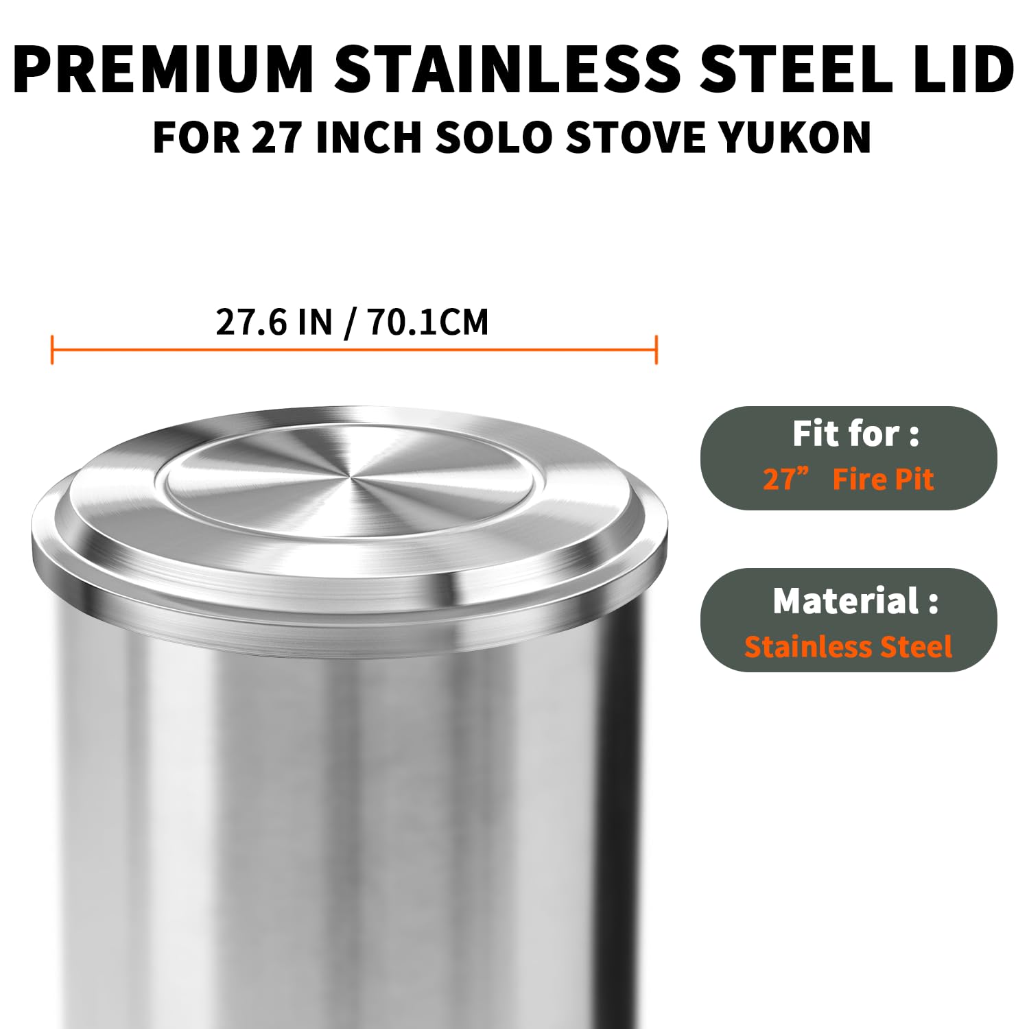 Pariplus stainless steel lid provides durable shield against the elements.