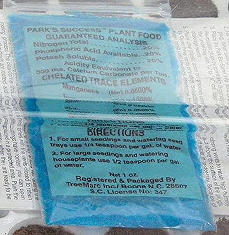 Park Seed Seedling Fertilizer refill blue pack for ongoing seedling care