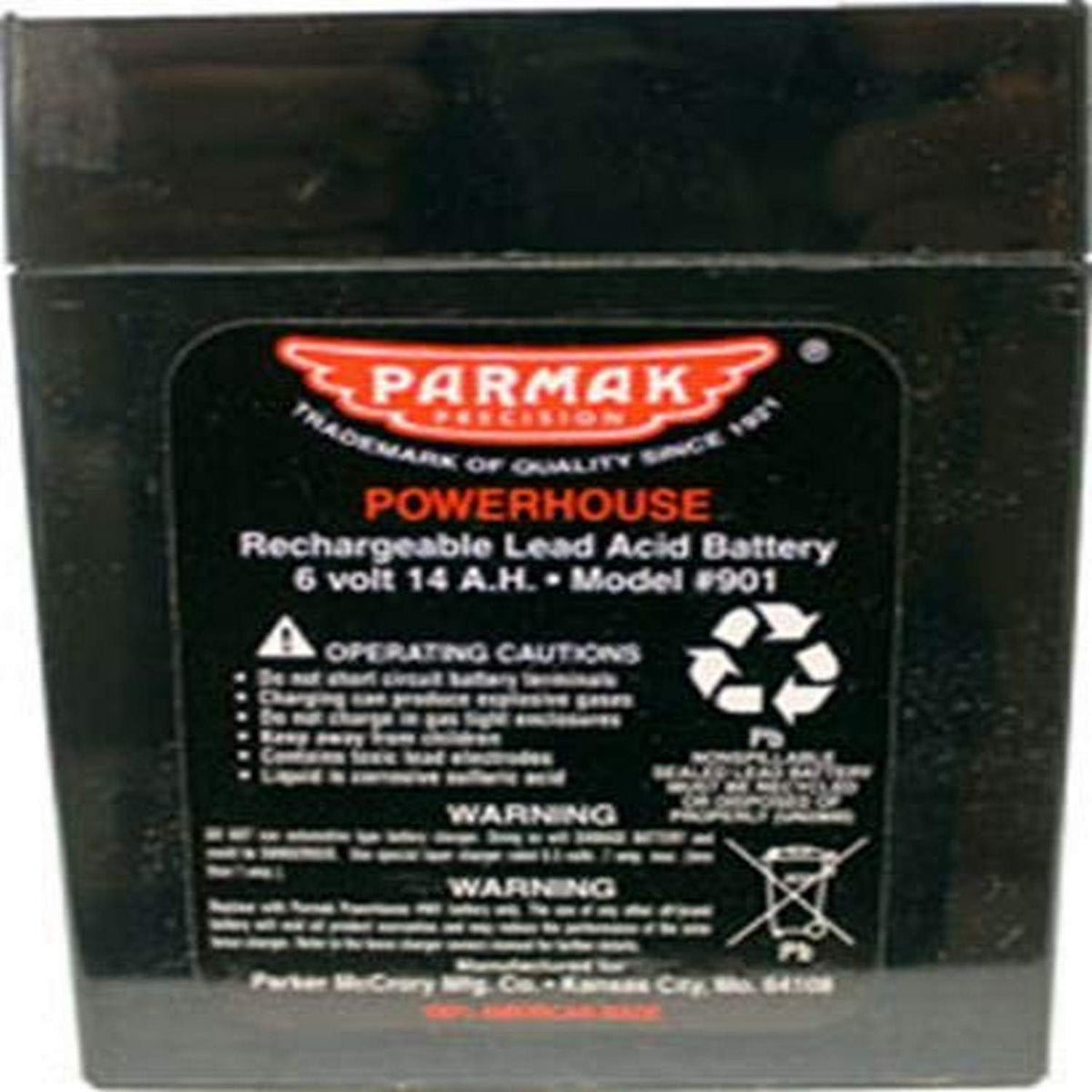 Parmak 901 6-Volt Gel Cell Battery powering a solar fence for reliable field protection.