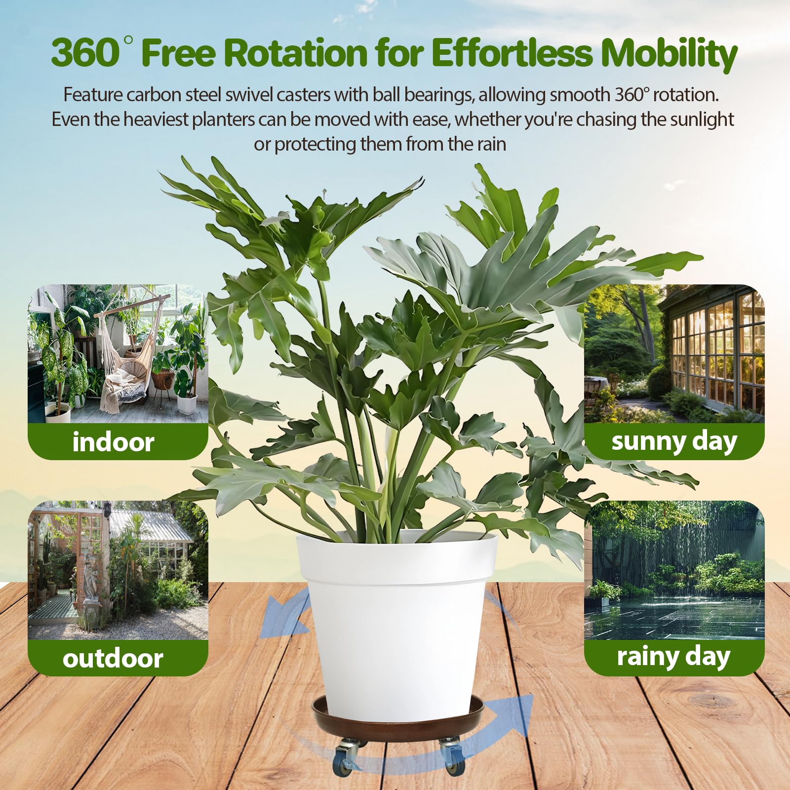 Parsagi metal plant stand emphasizes sturdy construction for large pots.
