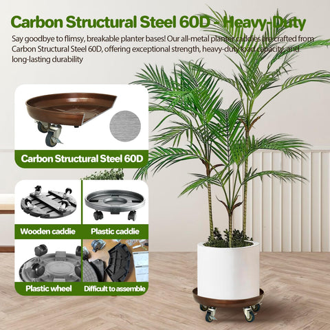 Parsagi plant caddy wheel assembly offers smooth, lockable movement for indoor spaces