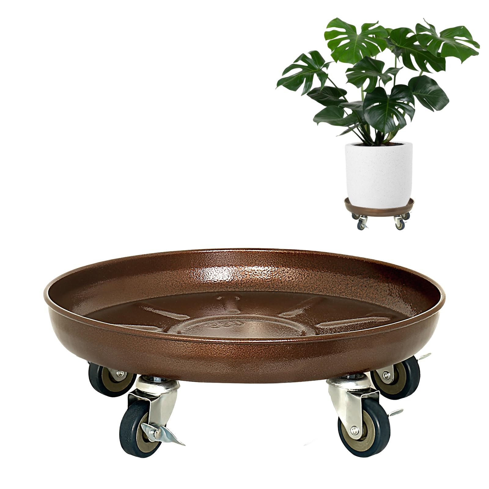 Parsagi Plant Saucer 12in Rolling Caddy with wheels for easy relocation of large planters