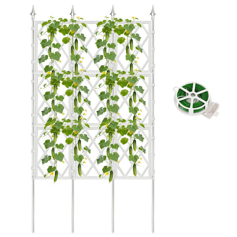 ParseBio 5.25ft garden trellis in white iron pipe provides sturdy outdoor climbing support.