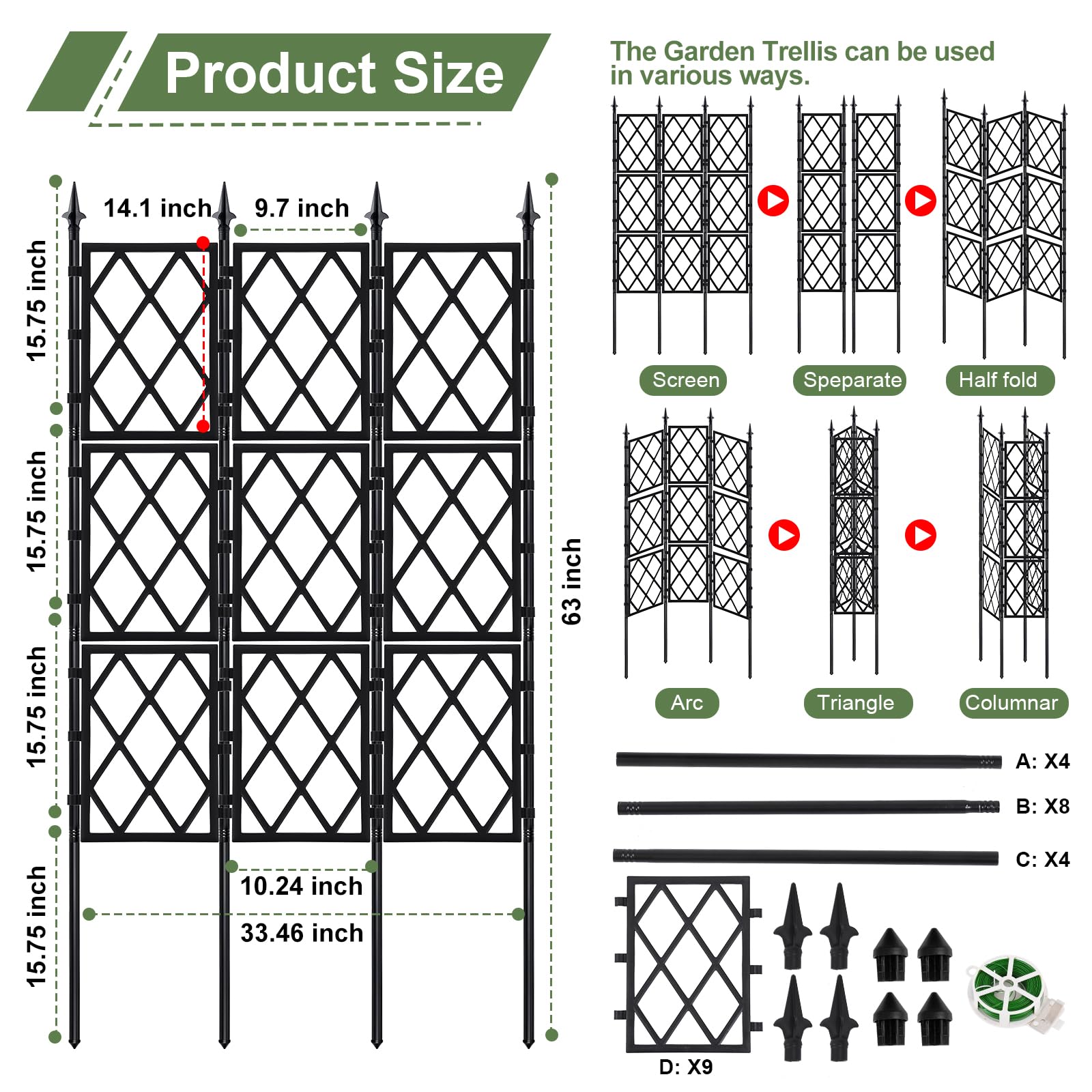 ParseBio black metal trellis arch setup supports vines with decorative structure.
