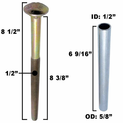 Parts 4 Outdoor long bolts and bushings kit for deck wheels; secure installation.
