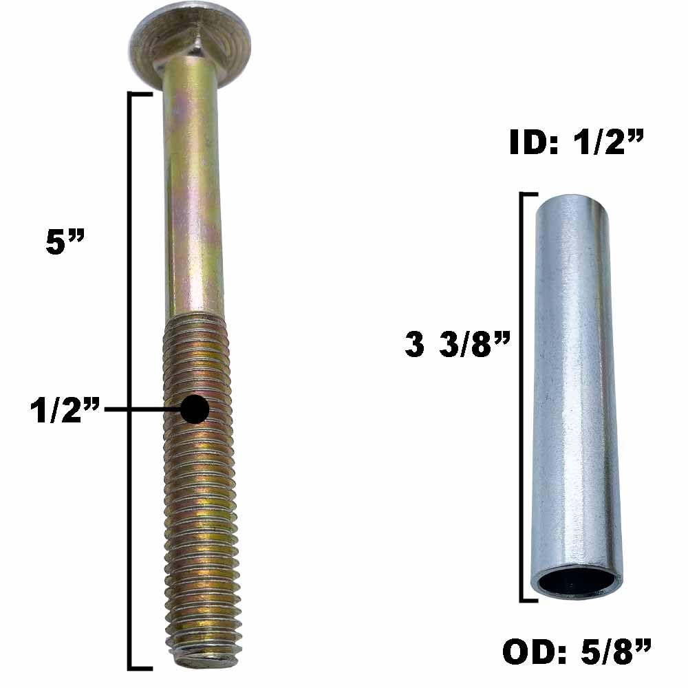 Parts 4 Outdoor short bolts and bushings; quick replacement for worn hardware.