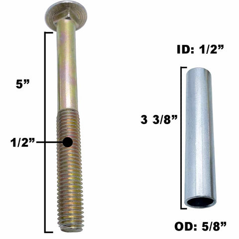 Parts 4 Outdoor short bolts and bushings; quick replacement for worn hardware.