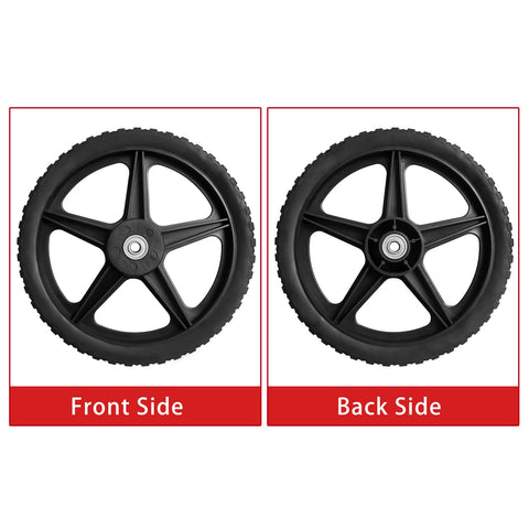 Parts Camp 16in wheel with 1.75in width for stability.
