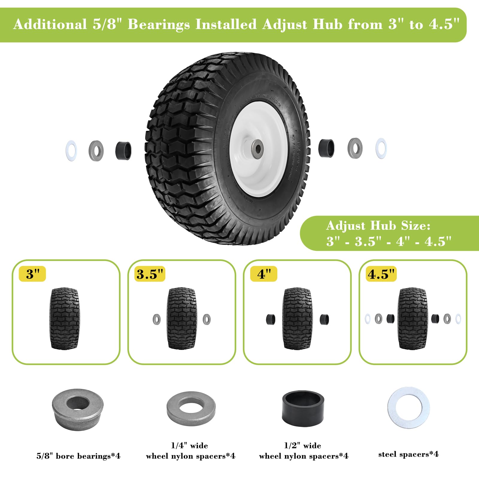 Parts Camp centered hub 3 inch image shows even weight distribution for stable mowing.