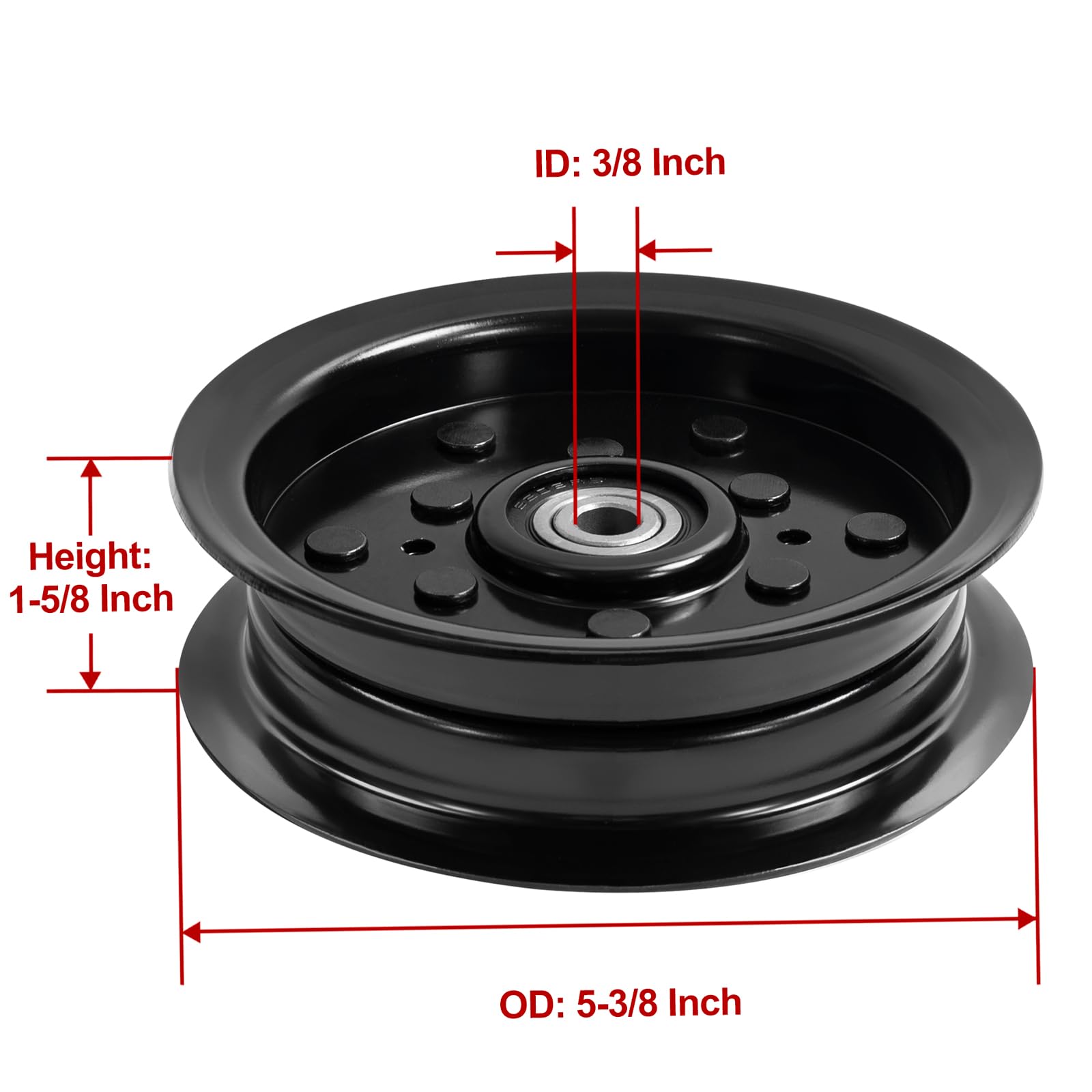 Parts Camp flat idler pulley height 1-5/8 inch for correct deck alignment